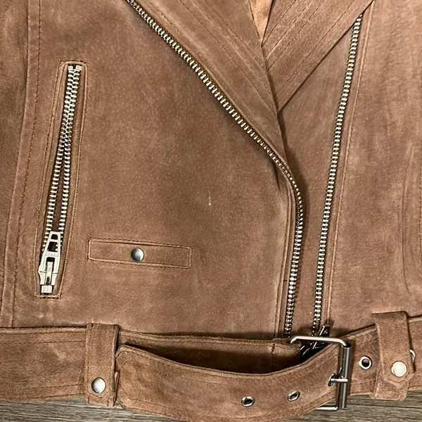Blank NYC Suede Moto Jacket 100% Leather - Image 5