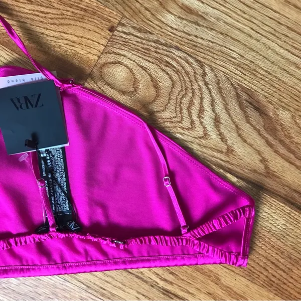 Zara Hot Pink Silk Crop NWT - Image 4