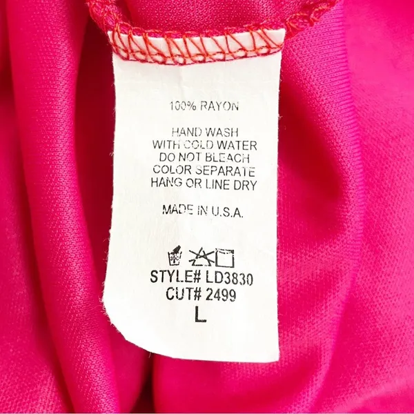 Bohme Saltwater Smocked Midi Dress Large Fuchsia Pink Flutter Sleeve Boho - Image 11