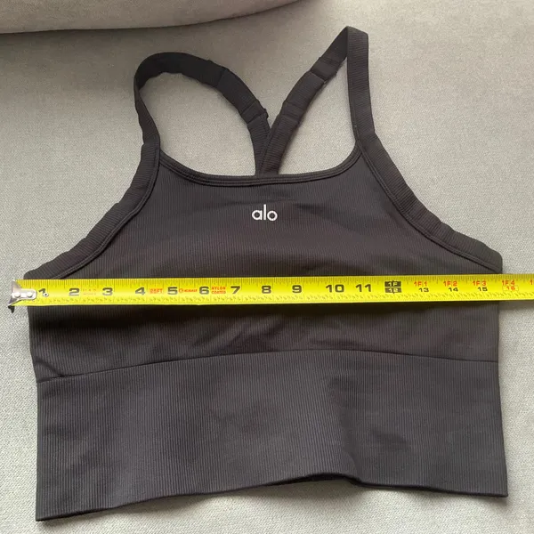 Alo Yoga Seamless Ribbed Favorite Bra Tank Black L - Image 3