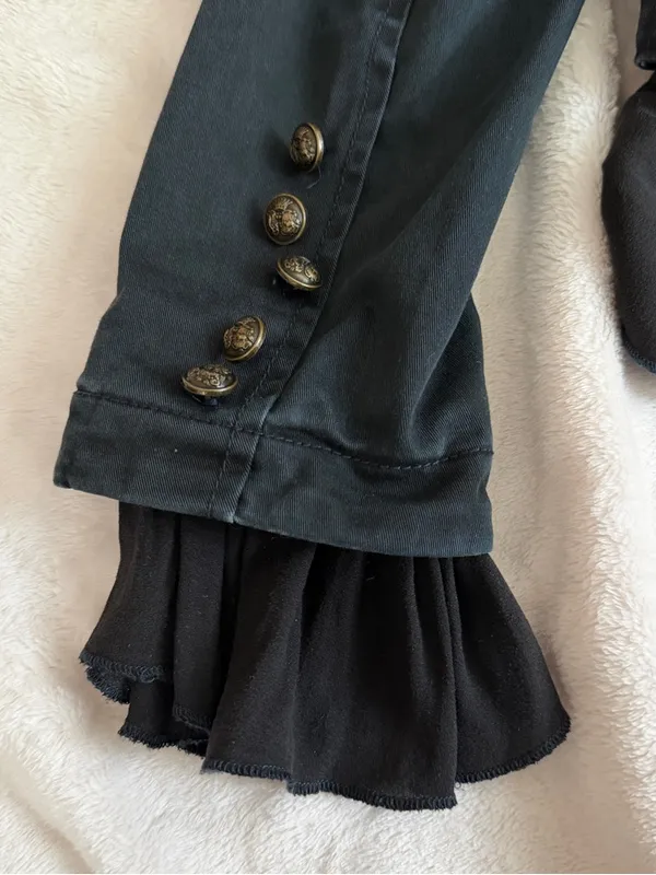Free People Romantic Ruffles Jacket in Black Combo Size Small - Image 13