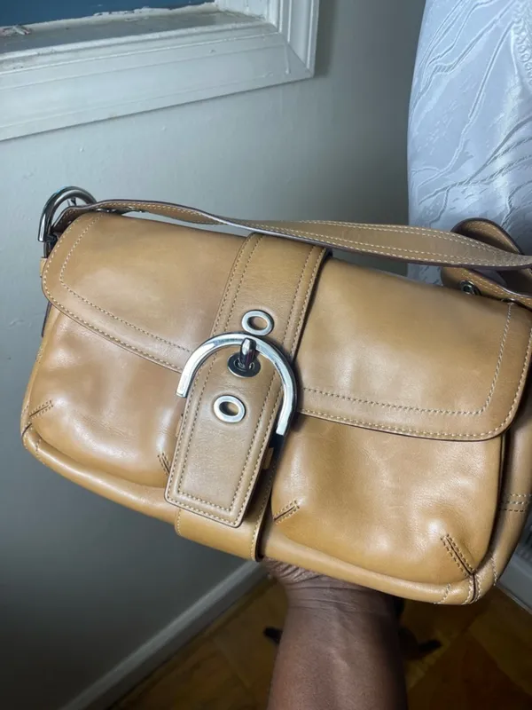 Coach Signature Sufflette leather handbag soho 9434 and purse Beige, Leather - Image 7