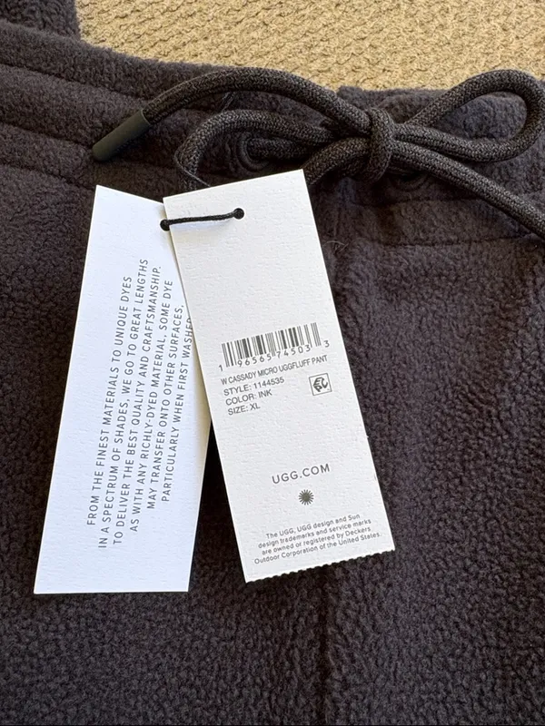 NWT UGG Cassady Micro UGGFLUFF Jogger Pants Dark Grey Size XL - Image 6