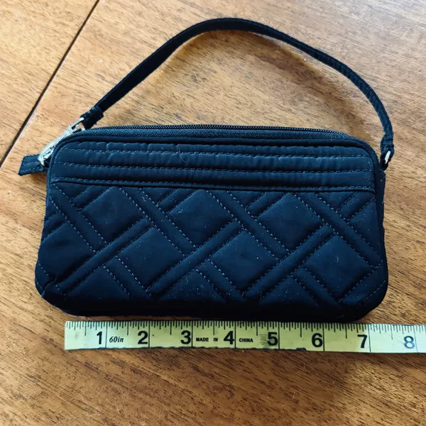 Vera Bradley Black Quilted Wristlet Silver Hardware - Image 9