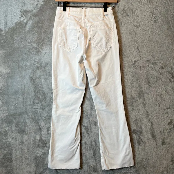 Mother The Hustler‎ Ankle Fray Cream White Corduroy Ribbed Jeans Size 25 - Image 4