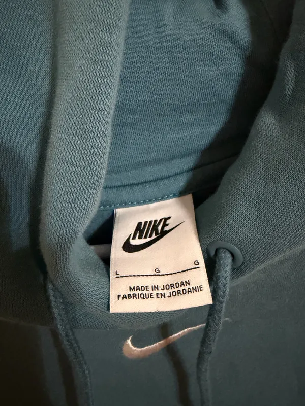 Nike Cropped Teal Hoodie Pullover Long Sleeve - Image 4