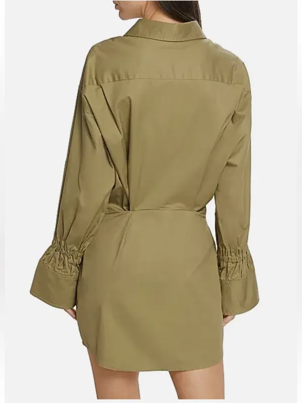 En Saison Sage Green Hardin Long Sleeve Shirt Dress - Image 5