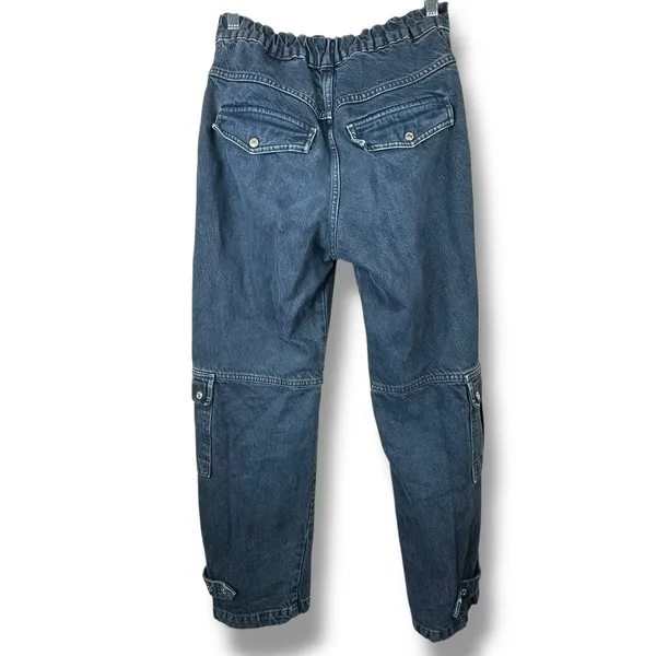 Free People We The Free Black Wash Marx Cargo Baggy Laid Back Denim Pants Jeans - Image 10