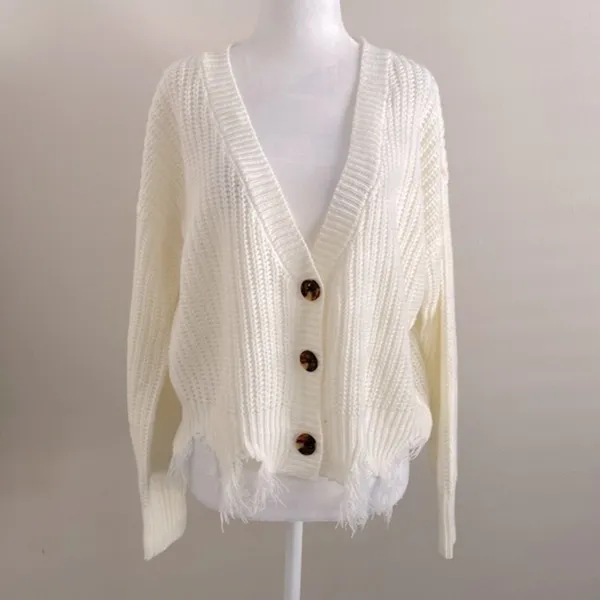 NWOT Polly & Esther loose cable knit distressed cardigan - Image 2