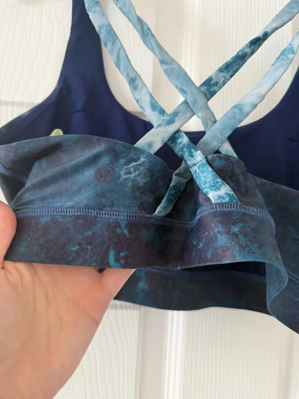 lululemon athletica Blue Tie-Dye Strappy Sports Bra - Image 3