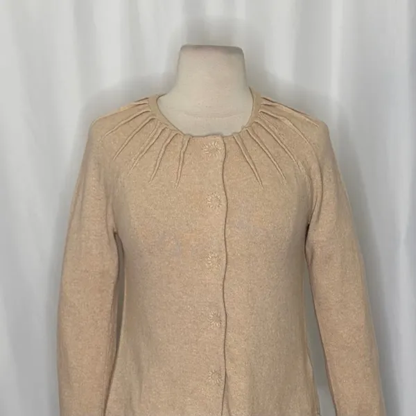 Anthropologie CHARLIE & ROBIN Cashmere Wool Cropped Cardigan Sweater Small - Image 3