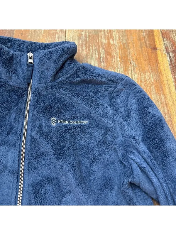 Free Country Blue Fleece Full Zip Jacket Womens Medium - Image 4