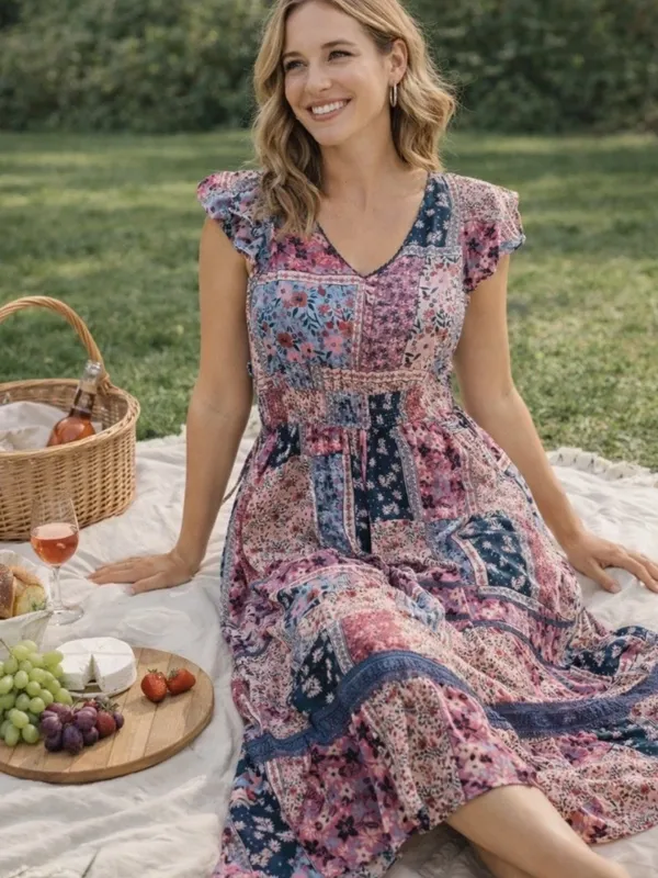 MATILDA JANE The Wildlife Patchwork Maxi Dress Perfectly Floral Boho S‎ - Image 2