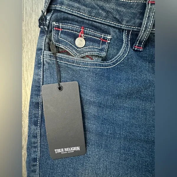 True Religion Women’s Dark Blue Flare Jeans - Image 4