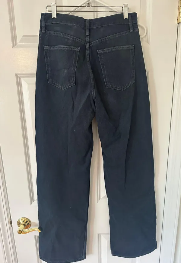ZARA high waisted wide leg navy blue effect jeans - Image 2
