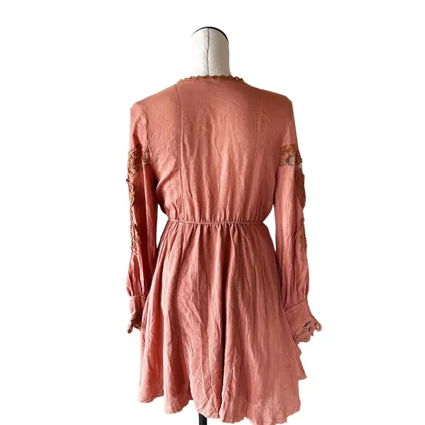 NWOT Free People X FP One Paige Peach Mini Dress Sand/Sable - Image 7