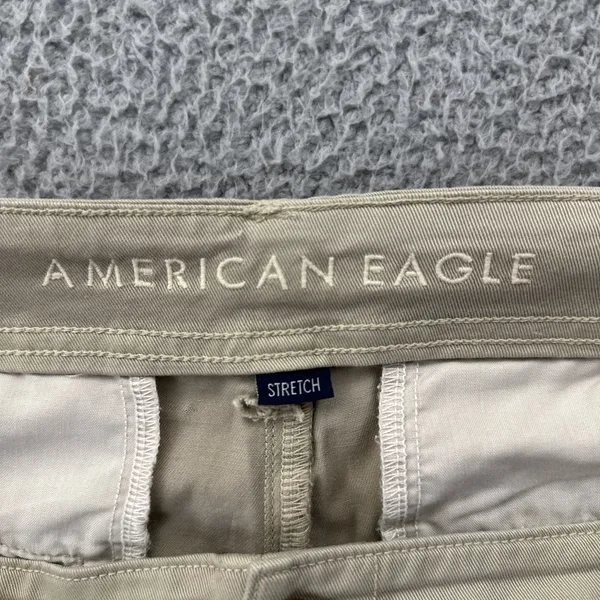 American Eagle Wide Leg Trouser Pants Khaki Stretch Retro Boho Women's 12 x 27 - Image 4