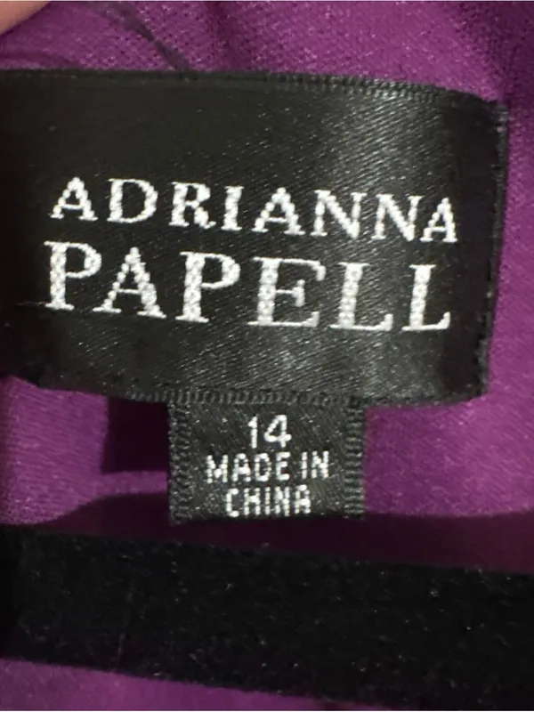 Adrianna Papell Banded Sheath Dress Formal Short Sleeve Stretch Purple Size 14 - Image 2