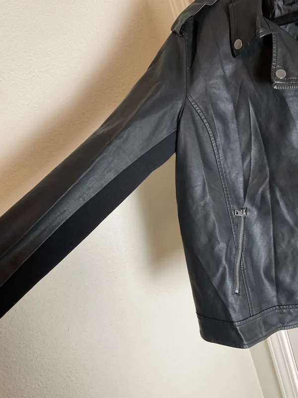 Style & Co. Faux Leather Moto Jacket Size Medium - Image 4