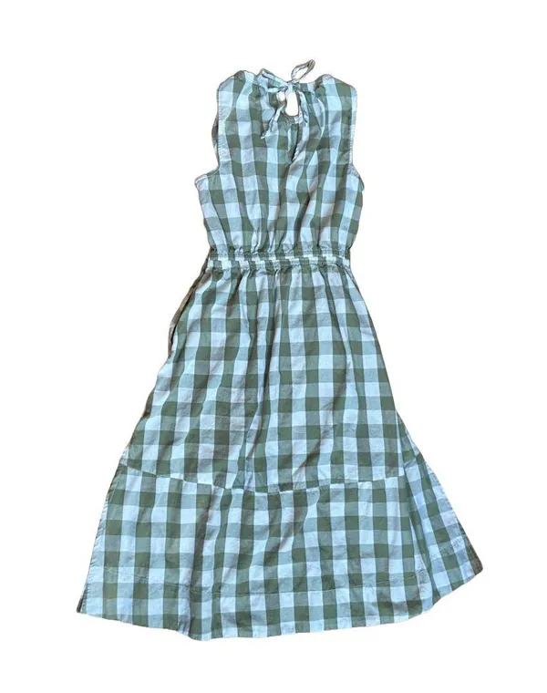 Sleeveless Fit and Flare Green Gingham Maxi Dress 🔥 - Image 2