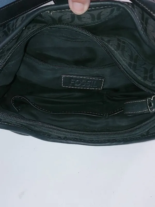 Fossil Black Logo Shoulder Handbag - Image 3