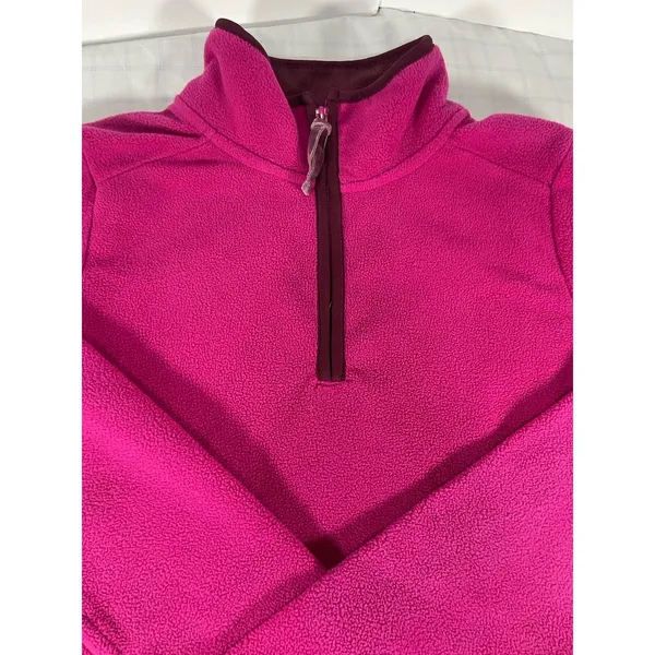 Old Navy Women’s Small 1/4 Zip Fleece Pullover Jacket Pink Magenta Holiday 2007 - Image 2