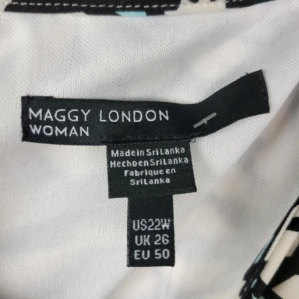 Maggie London Stitch Fix Dress 22W Black White Cenna Jersey Starbust Mini NEW - Image 2