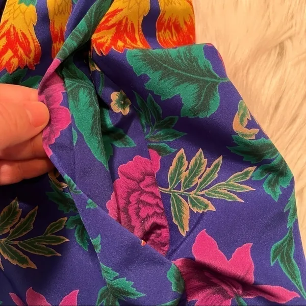 Vintage Country Suburbans Women's Size 2 Pull On Skirt Elastic Waist Blue Floral - Image 5