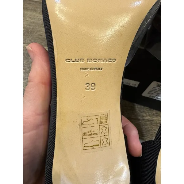 Club Monaco Grow grain Black Ribbed Heels Illusion Accent Size 39 - Image 7