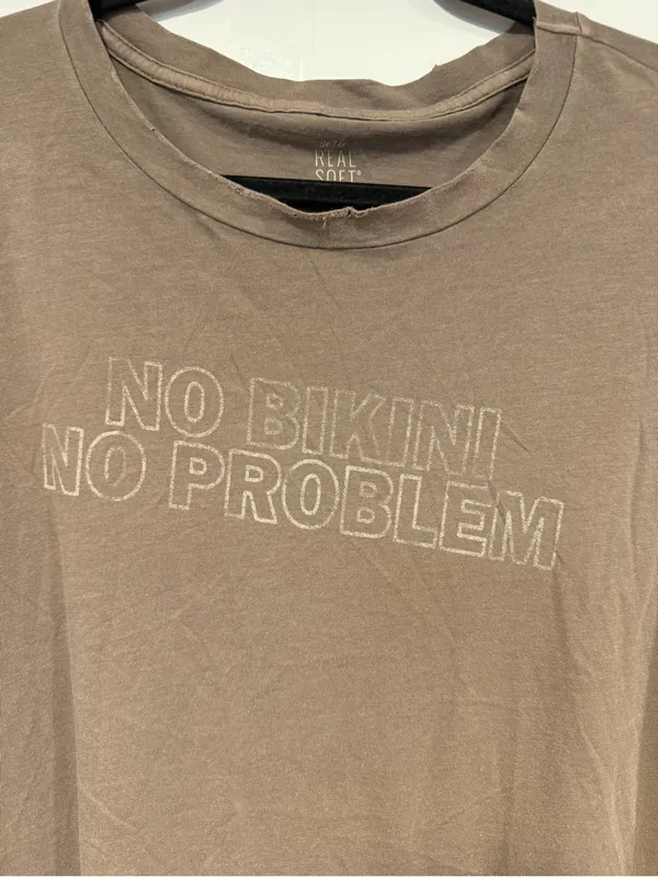 Aerie super soft distressed Brown Graphic T-Shirt - No Bikini No Problem - Image 3