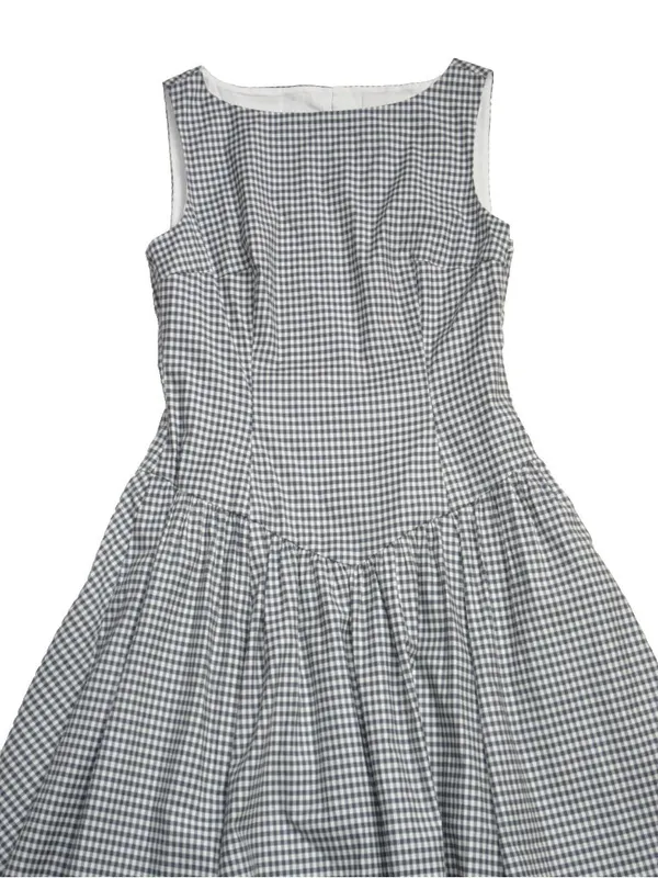NWT Reformation Elvira in Slate Check Gingham Cotton Bubble Hem Midi Dress 6 - Image 6
