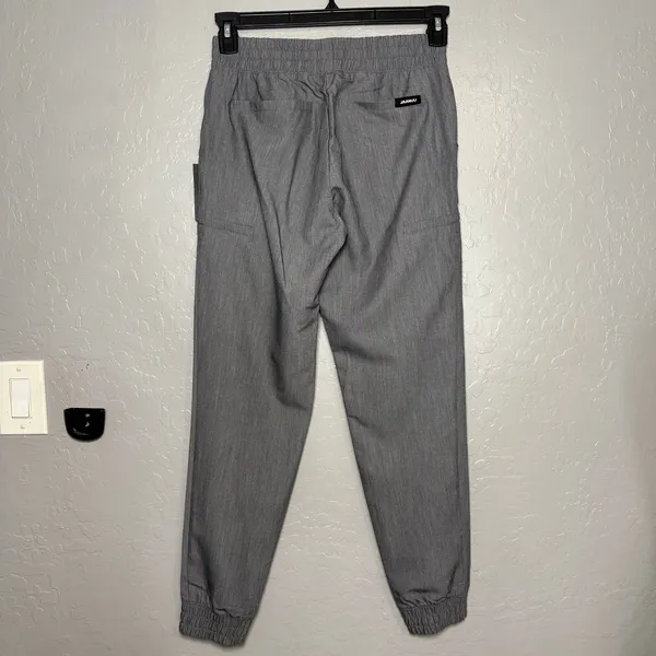 Jaanuu Jace Skinny 7-Pocket Scrub Jogger, Heather Grey, XS - Image 2