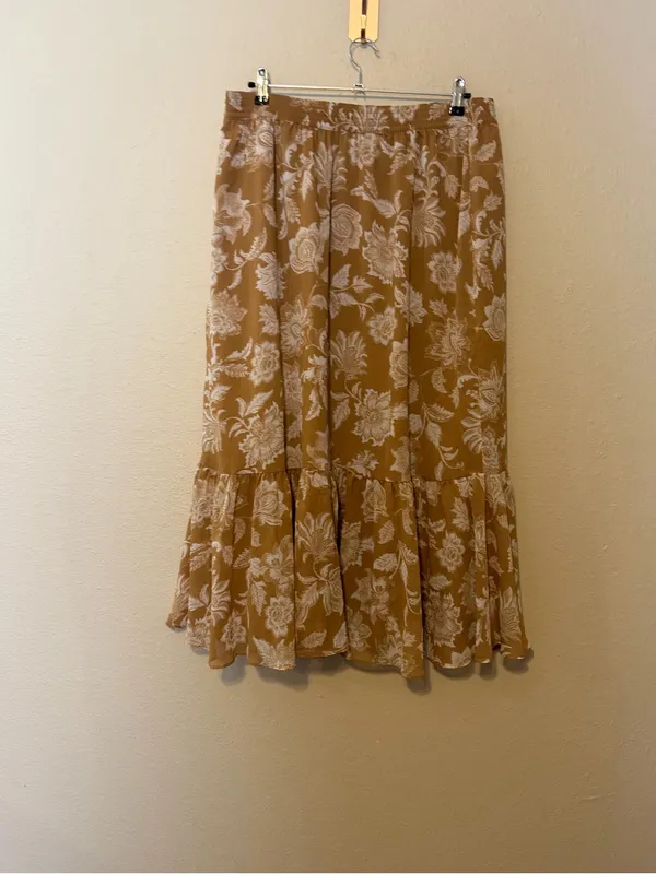 LOFT Floral Ruffle Midi Skirt‎ Size 14 NWT - Image 6