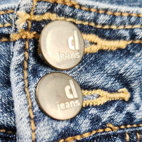 D Jeans Floral Embroidered Y2K Denim Jeans Blue Pink 30 - Image 2