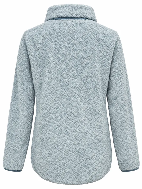 Eddie Bauer Light Blue Sherpa Fleece Snap Neck Pullover Small - Image 3