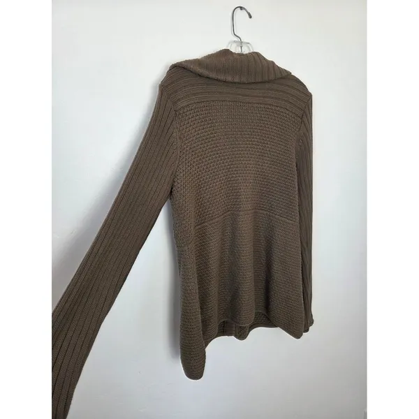 Calvin Klein Olive Green Knit Cardigan Sweater Ribbed Cozy Preppy Academia Large - Image 7