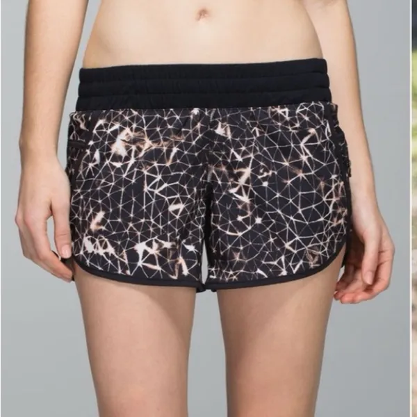 LIKE NEW LULULEMON RARE black peach and white shorts - Image 3