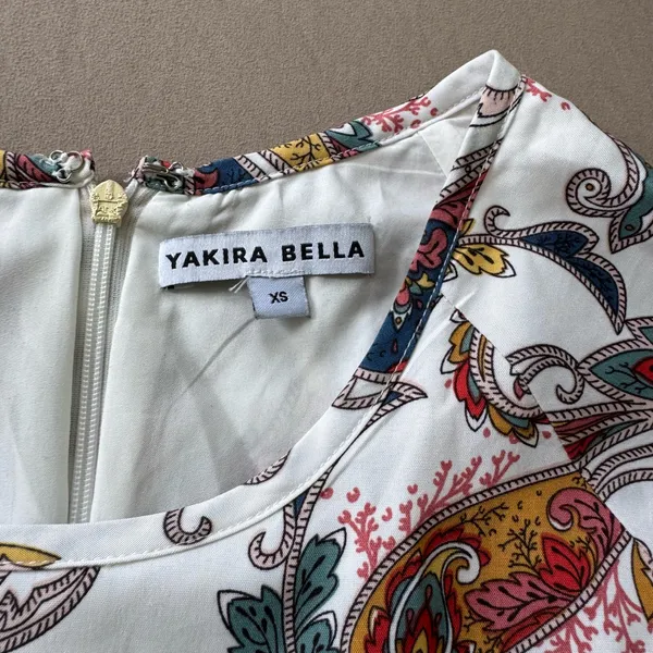 Yakira Bella Puff Sleeve Paisley Print Midi Dress - Image 5