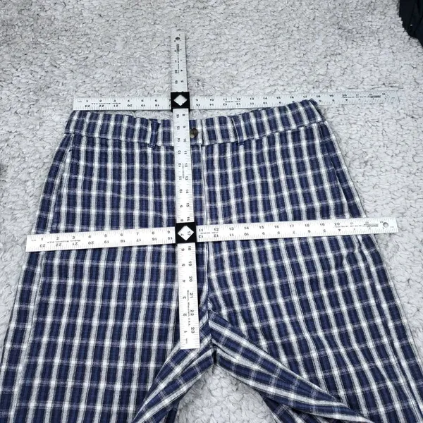 Urban Outfitters Playa Plaid Longline Shorts Size Large Blue White Relaxed Baggy - Image 7