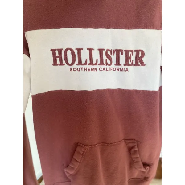 Hollister Southern California‎ Logo Hoodie Surf Coastal Pullover M Quiet Luxury - Image 4
