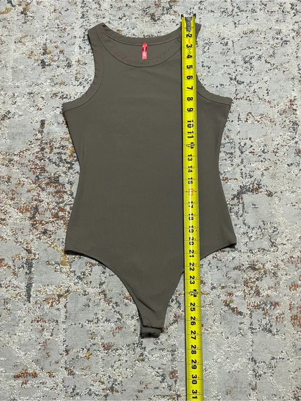 Spanx Suit Yourself Racerback Ribbed Bodysuit color smoke size Small - Image 7