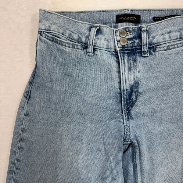Banana Republic 26 Jeans High Rise Wide Leg Crop Light Wash 814318 Denim Boho - Image 4