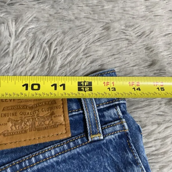 Levi's Ribcage Shorts Womens 27 Blue High Waist Button Fly Denim Spring Summer - Image 7