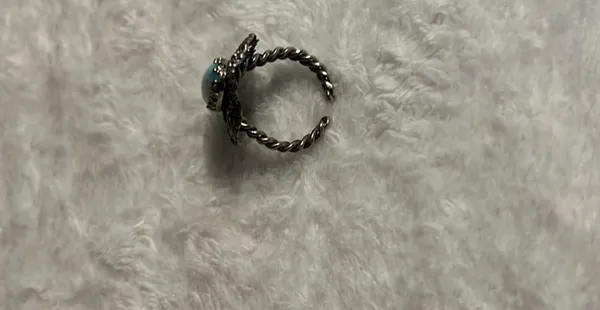 Western Germany Turquoise Colored Filigree Ring Blue - Image 4