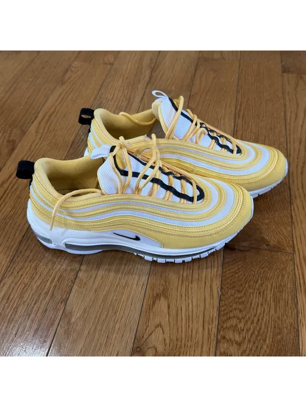 Size US 8 Wmns Nike Air Max 97 Topaz Gold White Taxi Sneakers Trainers 921733 - Image 11