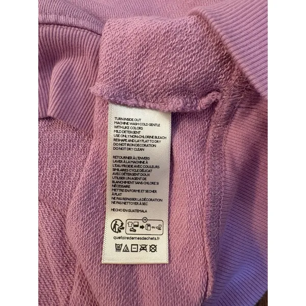 Pilcro Crewneck Sweatshirt Amour/Red Heart Embroidery Pink Sz. Medium Anthro NEW - Image 10