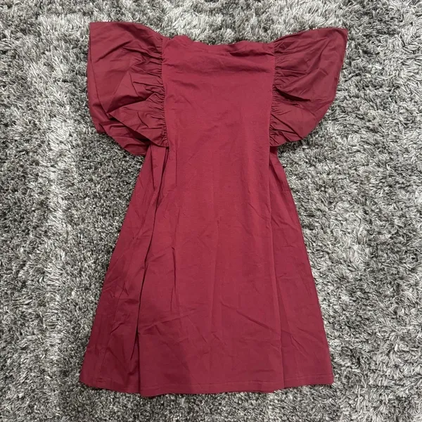 XYZ Boutique Gameday Ruffle Sleeve Dress in Red, Size M​​​​ - Image 3