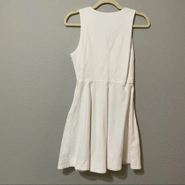 Joie Cream Sleeveless Fit & Flare Mini Dress Womens S Bridal Winter White Preppy - Image 10