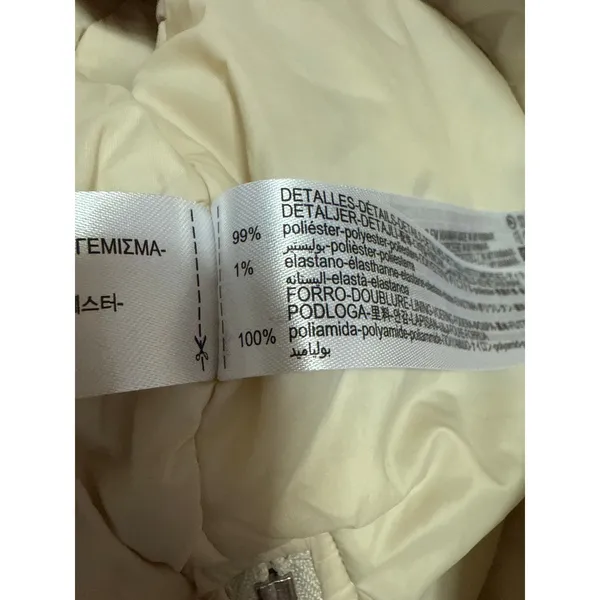 Zara Women's White Oversized Long Sleeve Pockets Full Zip Bomber Coat Jacket L - Image 7