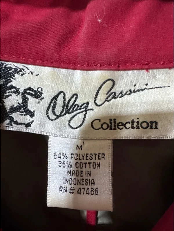 Oleg Cassini Collection Red Double Breasted Trench Coat - Image 2